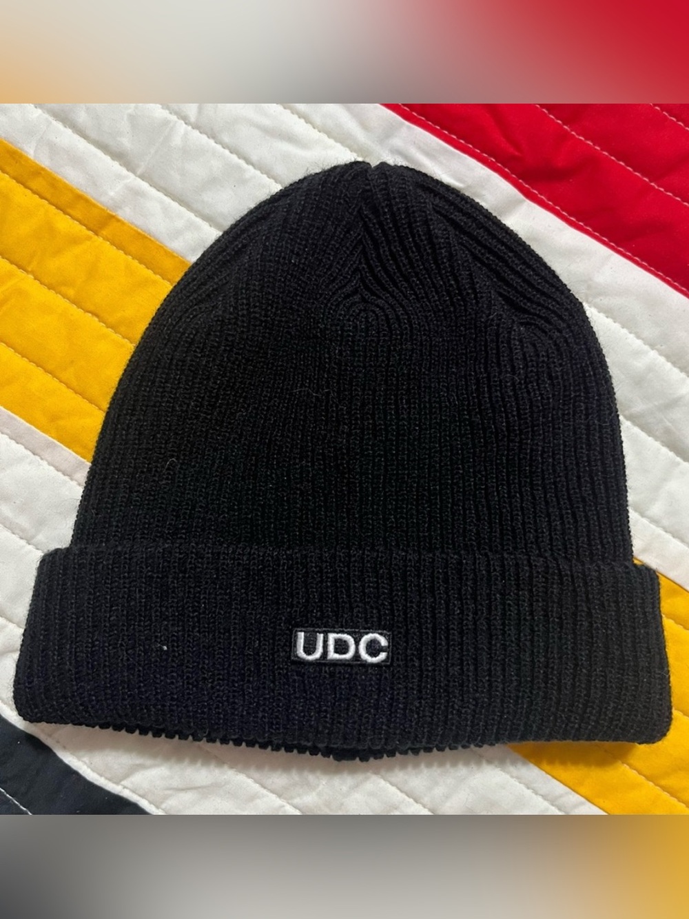 UNDERCONTROL UDC Black Ribbed Cuffed Beanie Excellent Condition